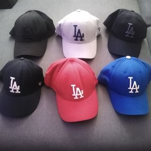 Set of 6 dodgers hats